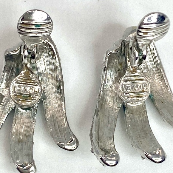 VINTAGE Monet 60’s Etched Silver Tone Link Bracelet and matching clip earrings - Picture 9 of 15